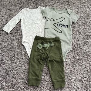 6 Month Baby Boy Three Piece Alligator Outfit